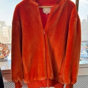 Tibi Vibrant Orange Teddy Jacket